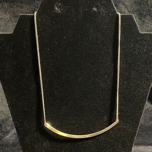 Sleek Silver Tone Bar Necklace